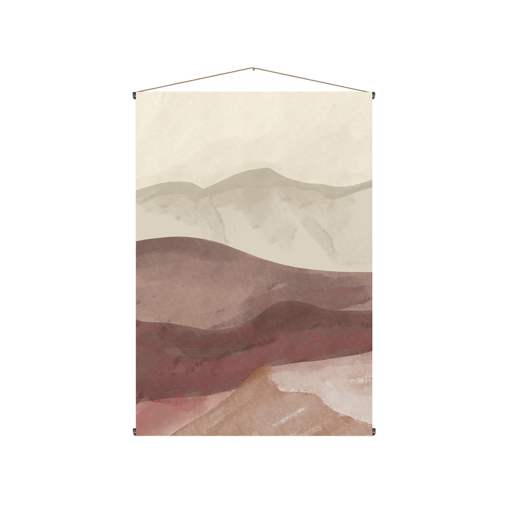 WANDTEPPICH Aquarell Horizont 150x100cm - Beige/Rot, Textil (100/1cm) - Art for the Home