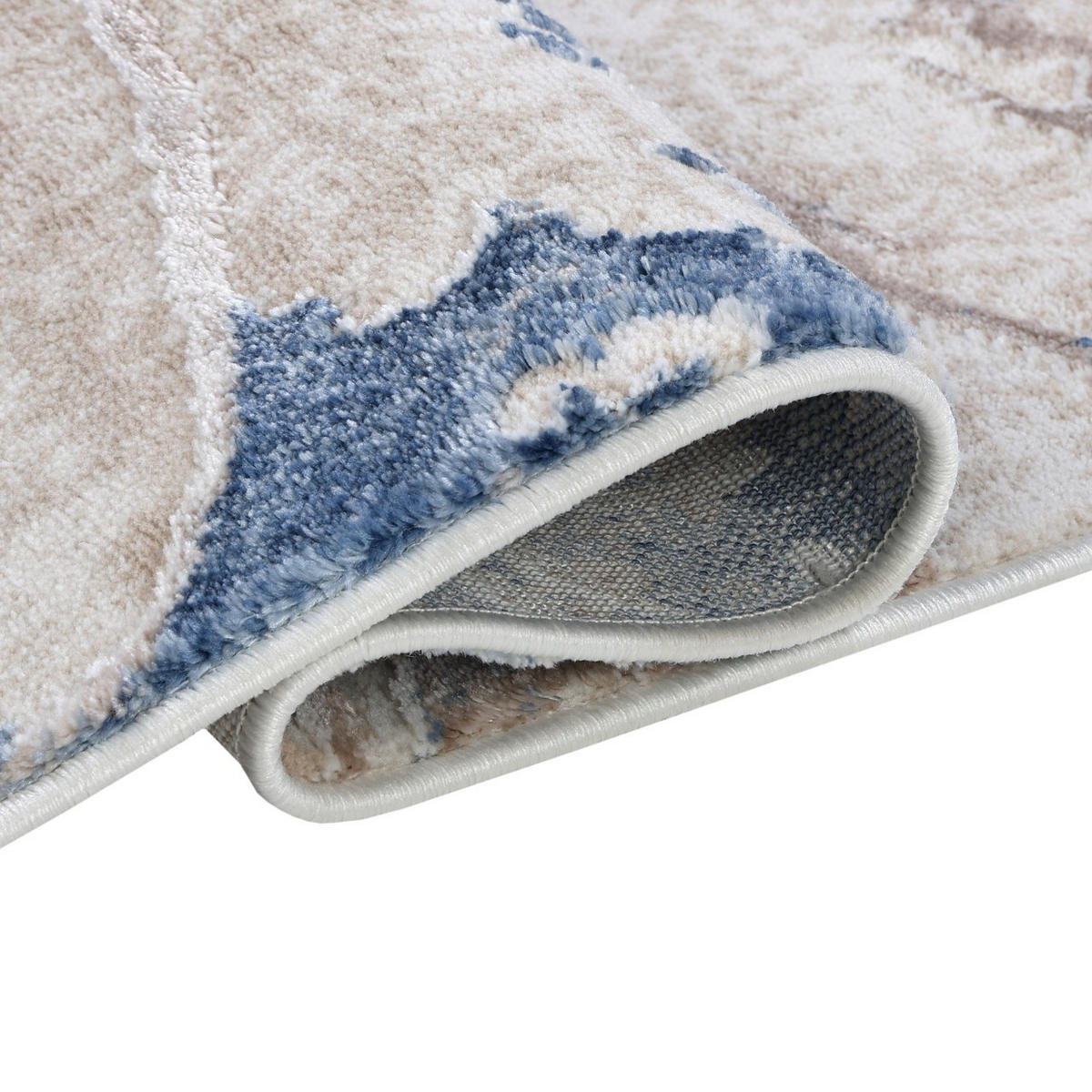 KOBEREC béžový krémový modrý - 80 x 150 cm - svetlomodrá/béžová, textil (80/150cm) - Mazovia