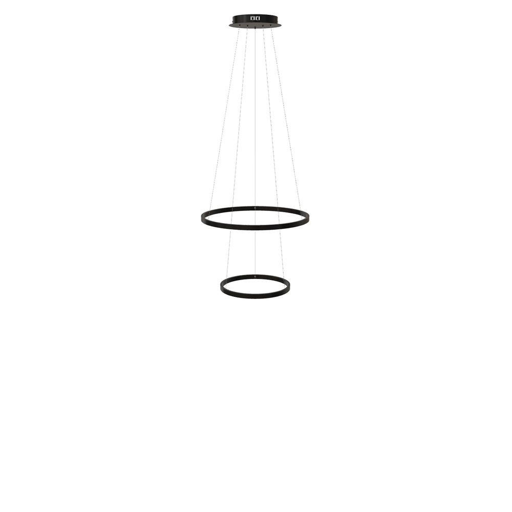LED-HÄNGELAMPE 2er Ring Schwarz Ø 60 | 40cm - Schwarz, Metall (1.3/60/3.3cm) - s.luce