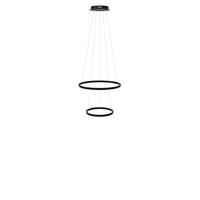 LED-HÄNGELAMPE 2er Ring Schwarz Ø 60 | 40cm - Schwarz, Metall (1.3/60/3.3cm) - s.luce