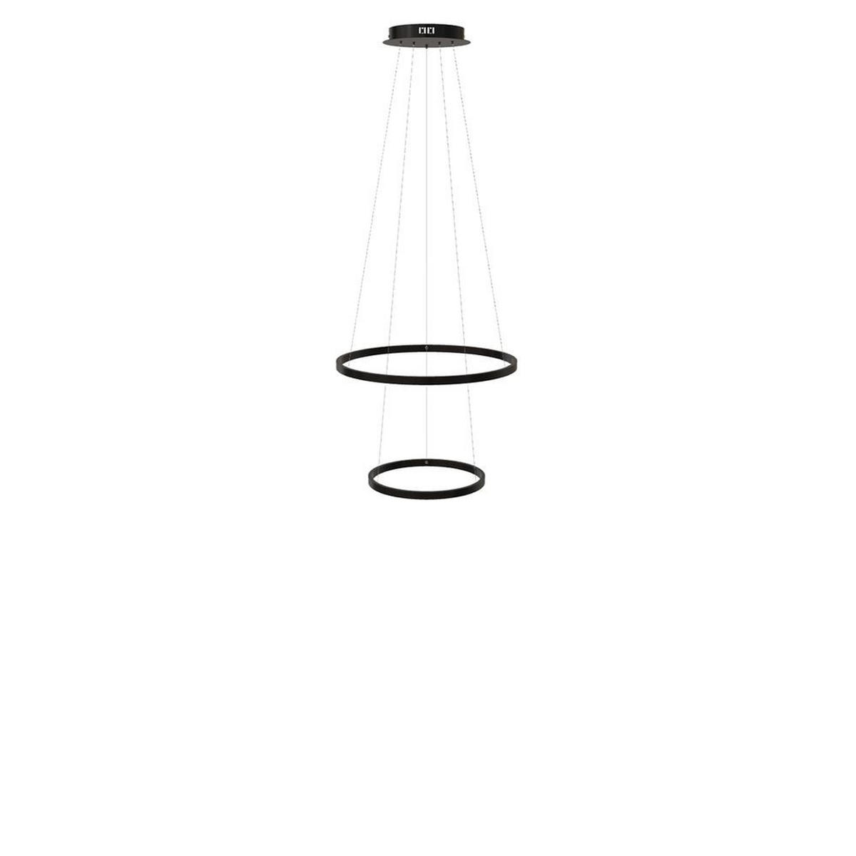 LED-HÄNGELAMPE 2er Ring Schwarz Ø 60 | 40cm - Schwarz, Metall (1.3/60/3.3cm) - s.luce