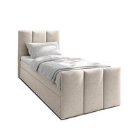 BOXBETT LEVENTE 80x200 cm mit Bettkasten und Matratze - Beige - Beige/Schwarz, Holz/Holzwerkstoff (80/200cm) - AX Living