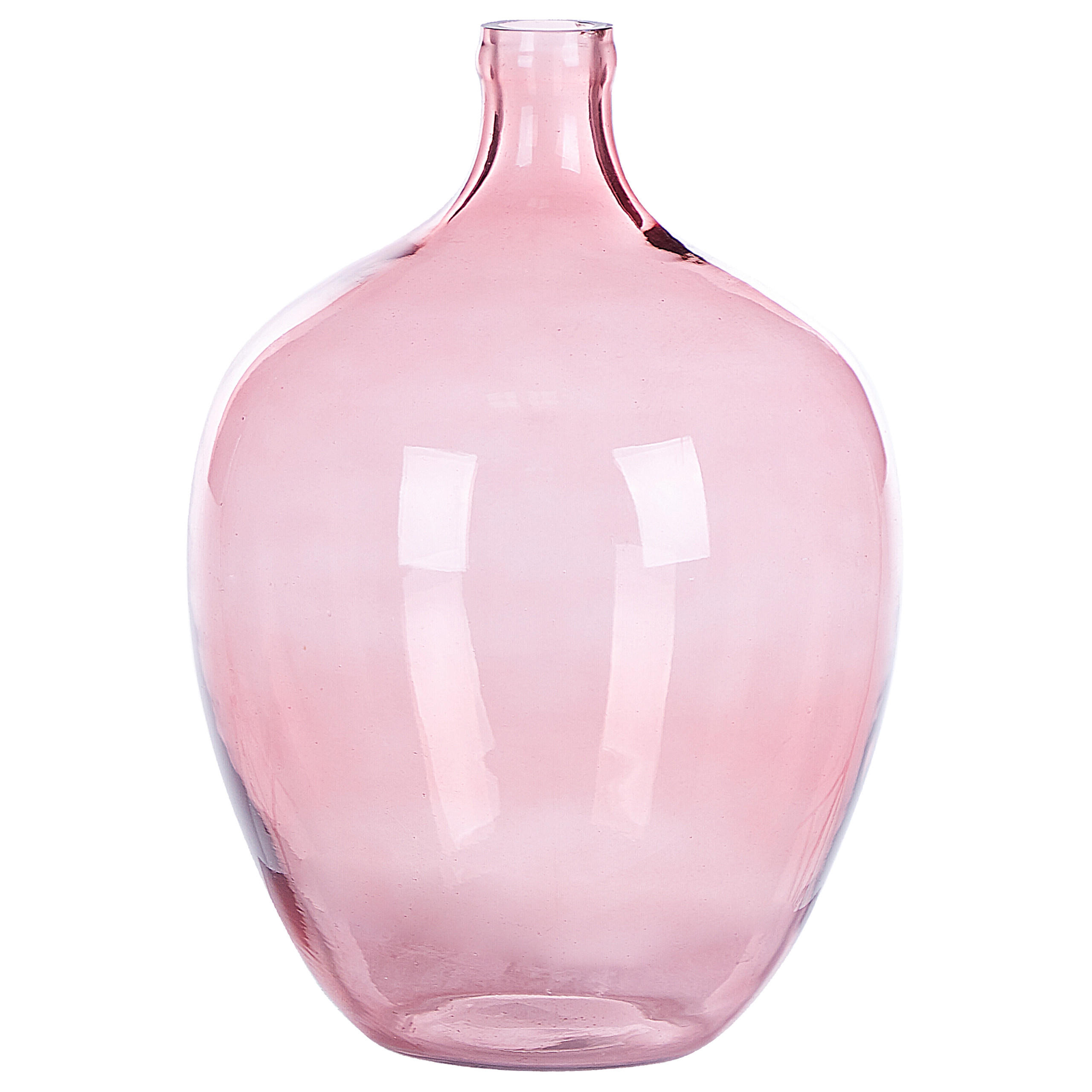 DEKOVASE Glas rosa Roti - Rosa, Glas (39cm) - Beliani
