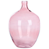 DEKOVASE Glas rosa Roti - Rosa, Glas (39cm) - Beliani