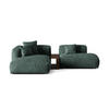 ECKSOFA modular links Martina aus Samt petrol 2 Sitzplätze - Salbeigrün, Textil (176/285cm) - Micadoni