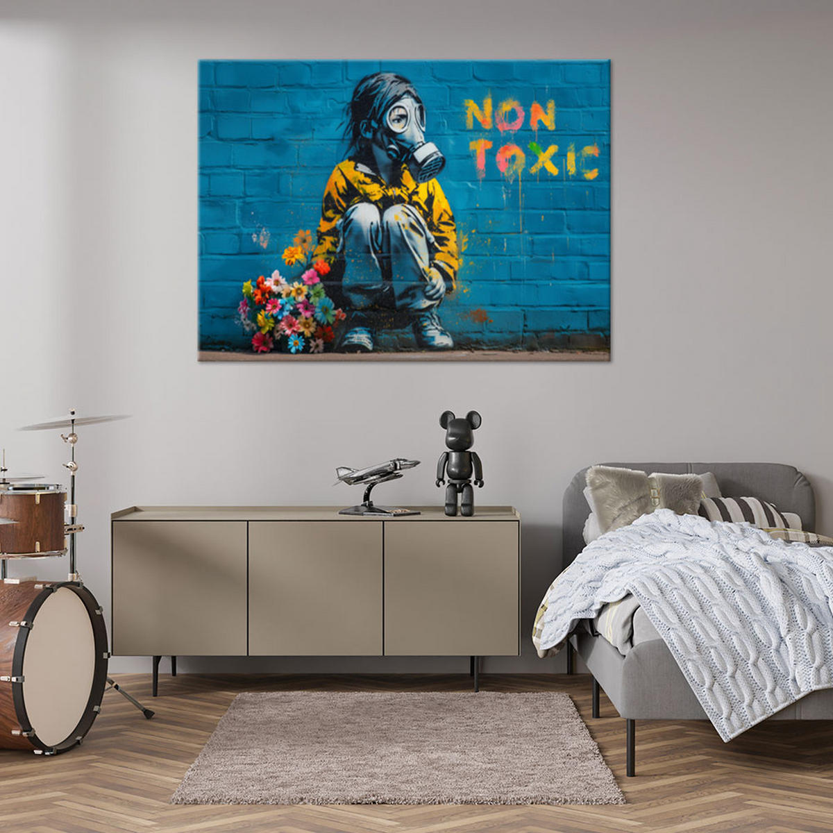 LEINWANDBILD Menschen & Charaktere 100x70cm - Blau, Textil (100/70cm) - Feeby