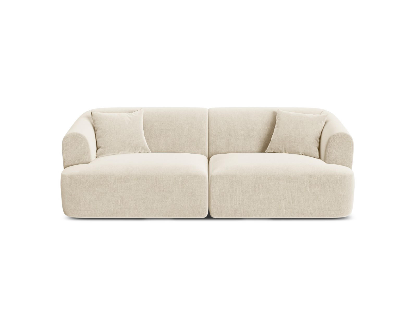 MODULARES-SOFA Campi aus Samt leichtes beige 3 Sitzplätze - Creme, Textil (90/70/220cm) - Cosmopolitan Design