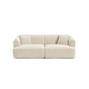 MODULARES-SOFA Campi aus Samt leichtes beige 3 Sitzplätze - Creme, Textil (90/70/220cm) - Cosmopolitan Design
