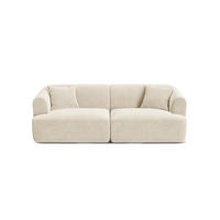 MODULARES-SOFA Campi aus Samt leichtes beige 3 Sitzplätze - Creme, Textil (90/70/220cm) - Cosmopolitan Design