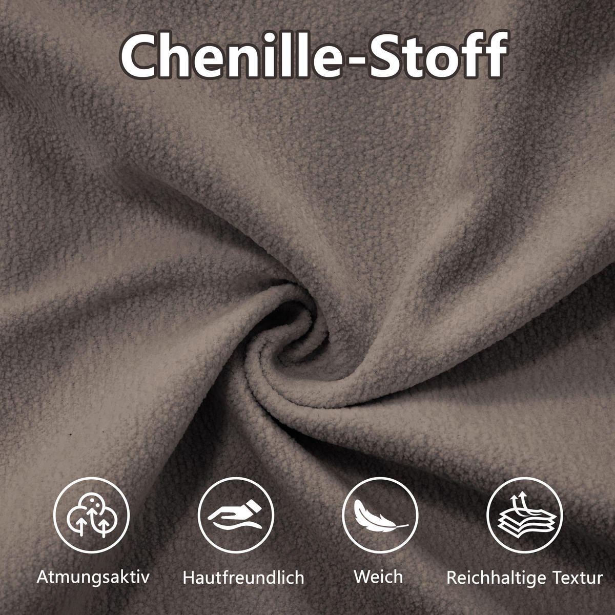 SCHLAFSOFA mit 2 Lendenkissen, 2 Dekokissen und Massivholzrahmen in Braun - Braun, Textil (220/81/77cm) - EVRYAE