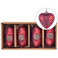 WEIHNACHTSBAUMKUGELN 13 cm Rot Feriable - Rot, Glas (11/13/10cm) - Beliani