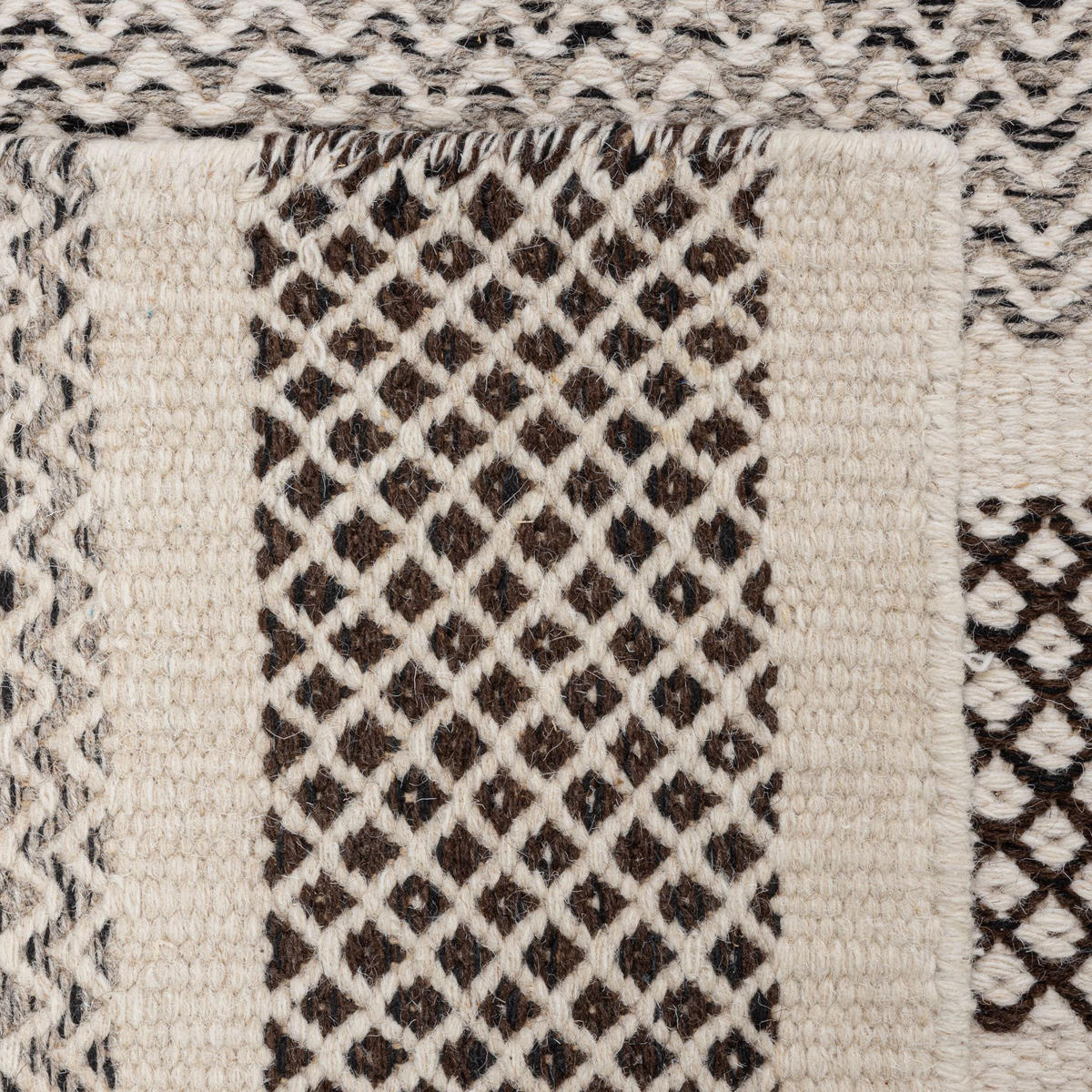 HANDWEBTEPPICH 2-Seitiger Skandi, modern 65x130 cm - Grau, Textil (65/130cm) - Rug and Roll