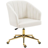 DREHSTUHL 61/60/83,5-92,5 cm Cremeweiß aus Polyester drehbar - Creme, Kunststoff (61/92.5/60cm) - OKWISH