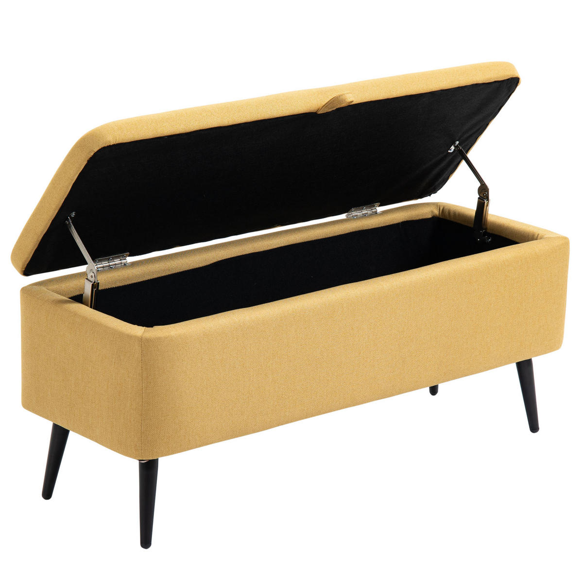 TRUHENBANK DE-07151 Leinenoptik, bis 150 kg Gelb - Gelb, Textil/Metall (38.5/44.5/101cm) - ComfortXL