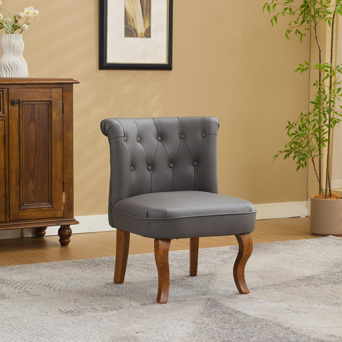 STUHL Echtleder Massivholzbeine, DE-42328, Grau - Grau, Holzwerkstoff (60/72/56cm) - ComfortXL