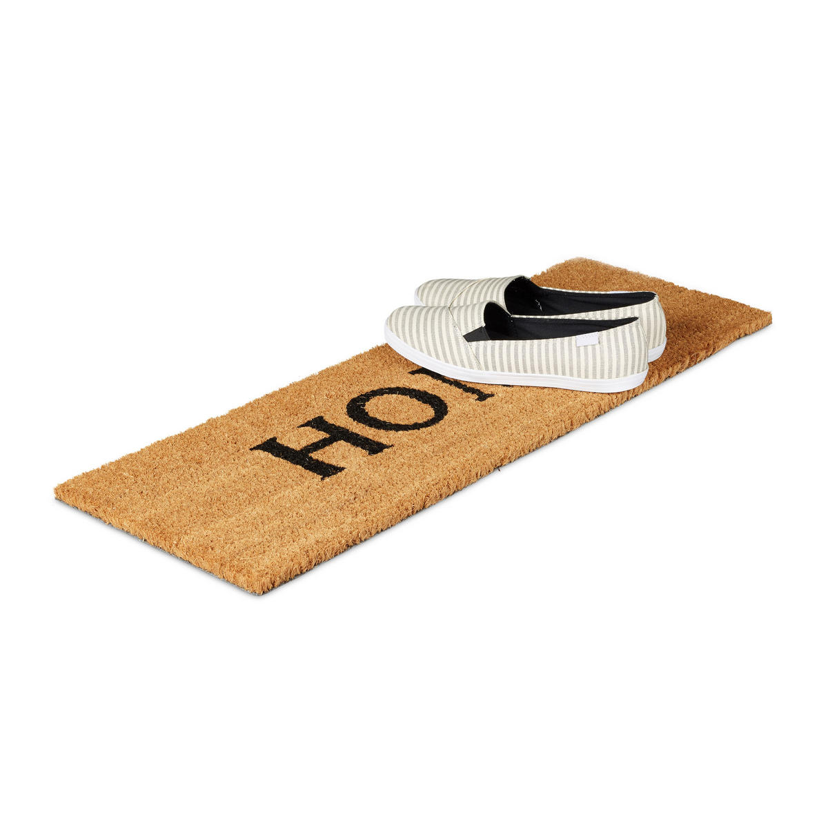 FUSSMATTE - Hellbraun, Kunststoff/Textil (75/25cm) - Relaxdays