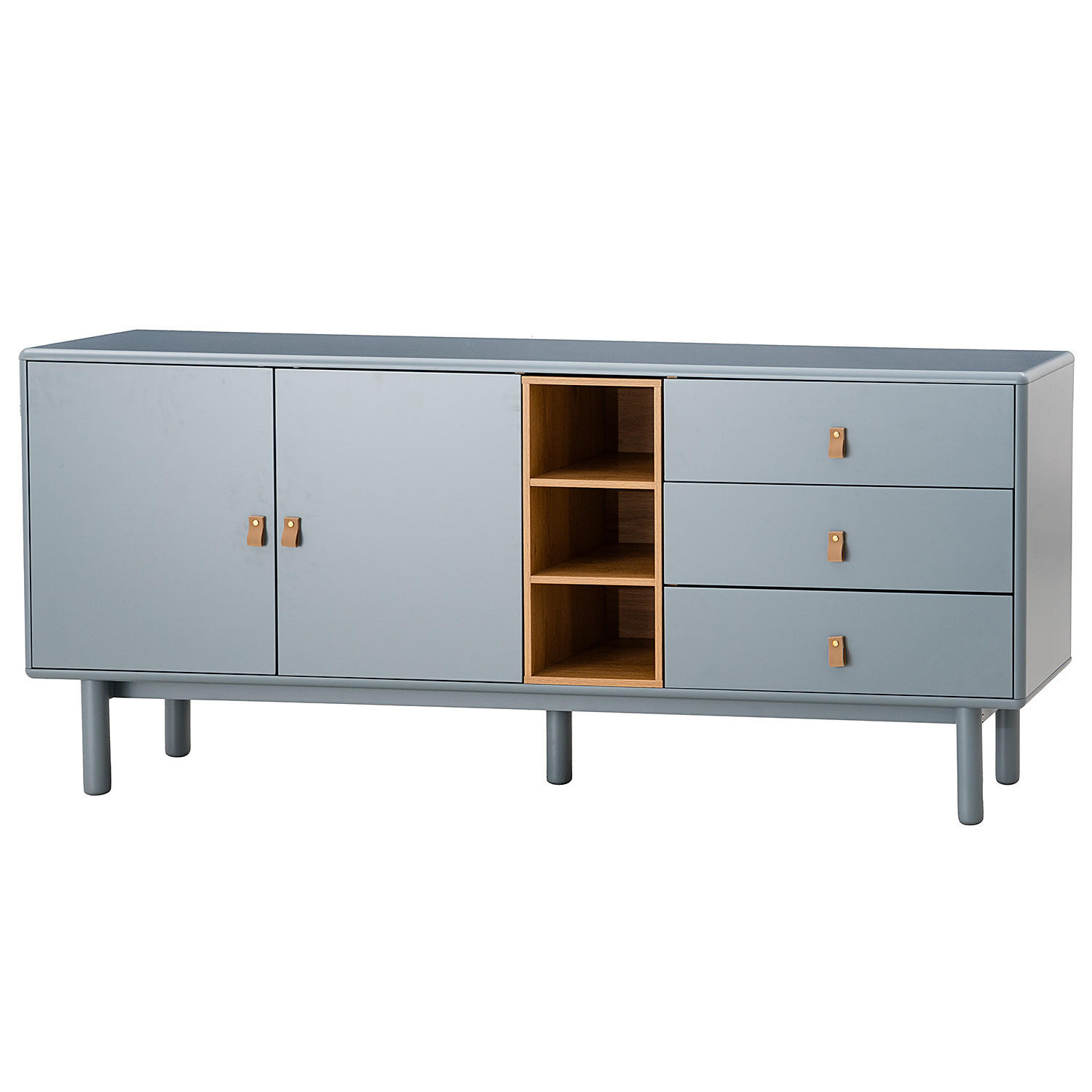 SIDEBOARD - MDF / Spanplatte - Blaugrau/Braun, Holz/Holzwerkstoff (180/75/40cm) - home24