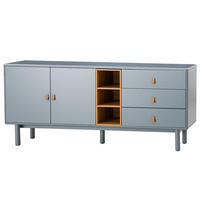 SIDEBOARD - MDF / Spanplatte - Blaugrau/Braun, Holz/Holzwerkstoff (180/75/40cm) - home24