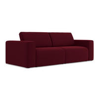 3-SITZER SOFA Samt Stoff Rot - Bordeaux/Beige, Kunststoff/Textil (224/80/103cm) - Makamii