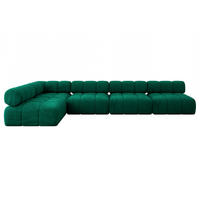 ECKSOFA modulares Sofa Samaro-L3 - 380x190x70 cm Dunkelgrün Velours - Dunkelgrün, Holzwerkstoff/Textil (380/190cm) - ALTDECOR