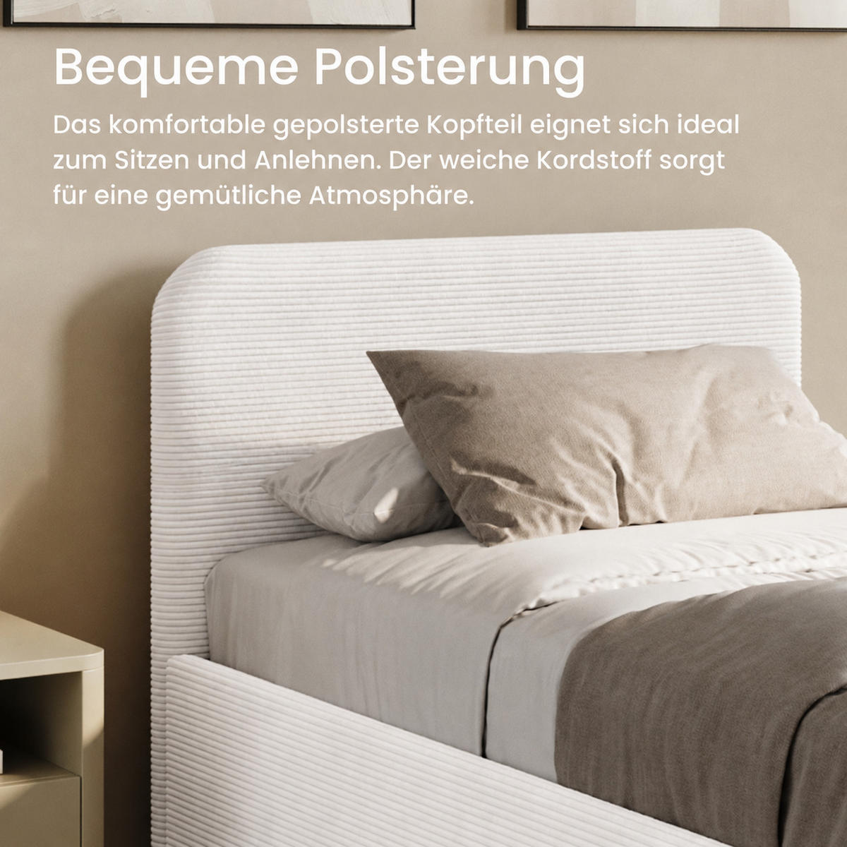 POLSTERBETT mit Bonnell-Matratze 100x200 cm in Weiß - Weiß, Holzwerkstoff/Textil (100/200cm) - Home Collective