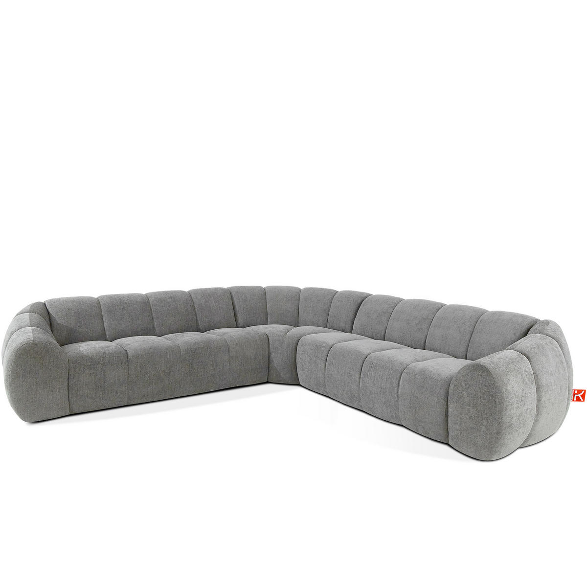ECKSOFA RECHTS/LINKS FLAVA, hell Aschgrau - Hellgrau, Holz/Holzwerkstoff (310/310cm) - KONSIMO®