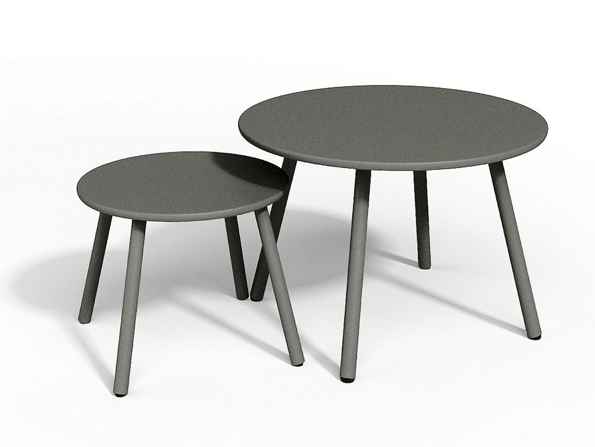 GARTENSITZGRUPPE im Set - 2 -Sitzer - Stahl - anthrazitgrau - MIRMANDE - Dunkelgrau, Metall - Vente-Unique