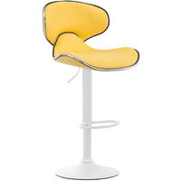 BARHOCKER Lederlook gelb - Gelb/Weiß, Textil/Metall (46/88/49cm) - CLP