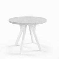 ESSTISCH ausziehbar rund ATO, 100-200 cm, Dekor Sosna, weiße Holzbeine - Weiß/Kieferfarben, Holzwerkstoff/Buchenholz (100/100/77cm) - VENASI MÖBEL