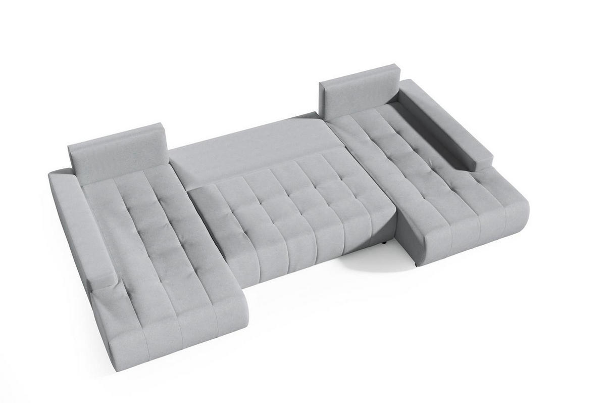 ECKSOFA U-Form für Wohnzimmer MONA Grau - Grau, Holzwerkstoff (350/85/185cm) - Compleo24