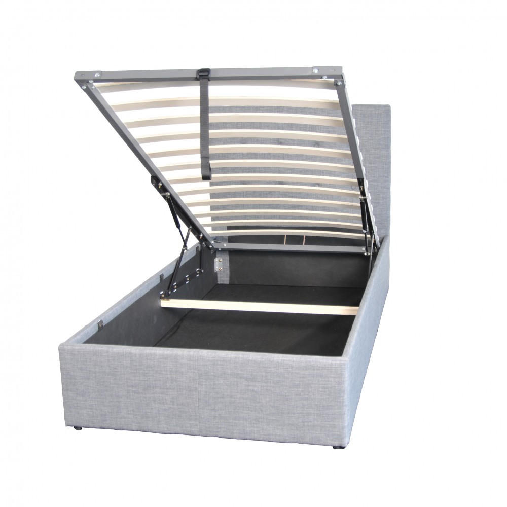 BETT PARMA mit Lattenrost 90x190 - Grau - Grau, Holz/Holzwerkstoff (90/190cm) - Weber Industries