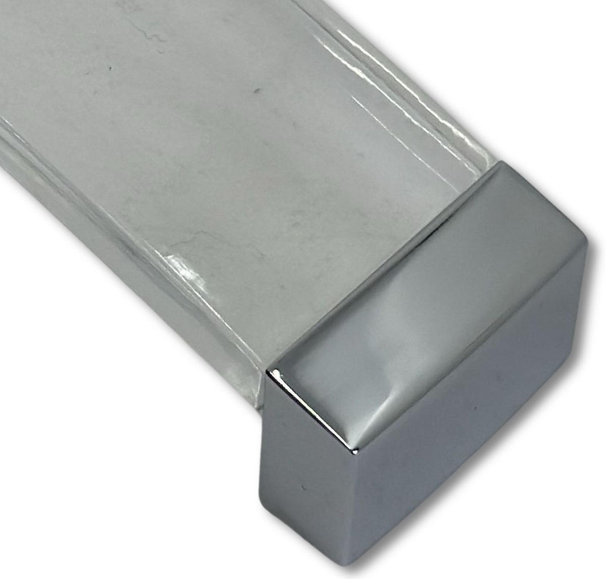 MÖBELGRIFF BA 160mm, Küchengriff Acrylglas & Chrom glänzend - Chromfarben, Metall (3.2/2.8/17cm)