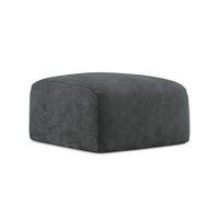 POUF Chenille Stoff Grau - Dunkelgrau/Schwarz, Holzwerkstoff/Kunststoff (65/40/65cm) - Makamii