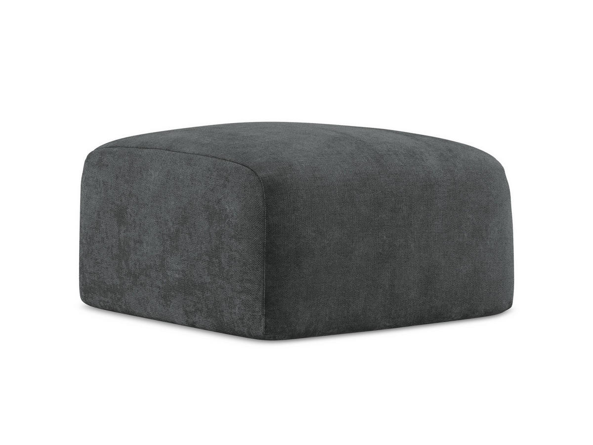 POUF Chenille Stoff Grau - Dunkelgrau/Schwarz, Holzwerkstoff/Kunststoff (65/40/65cm) - Makamii