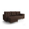 ECKSOFA SKANDI Cosmic 800 Links mit Schlaffunktion - Braun, Textil (230/145cm) - Bedante