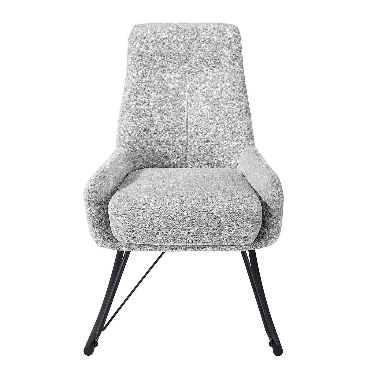 SCHAUKELSTUHL - Grau - Chenille - Eisen - 63 x 98 x 98 cm - Hellgrau/Schwarz, Textil/Metall (63/98/98cm) - home24