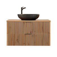 WASCHTISCH 100.6cm Gaia Holz in Eichenoptik und Schwarz - Schwarz, Holzwerkstoff (100.6/59/46cm) - Petits-meubles