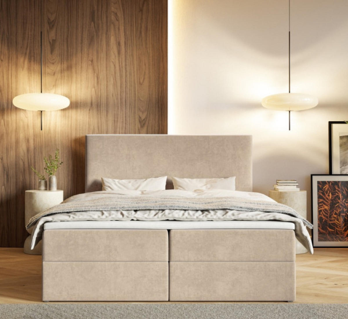 BETT Beige G2 Mit Bettkasten Und Matratze 140x200 cm - Beige, Textil (140/200cm) - Sepro Meble