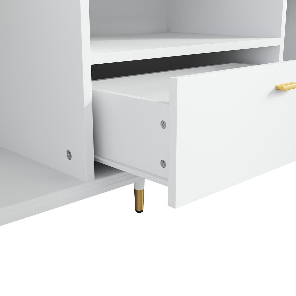 TV-LOWBOARD 170/36/54 cm weiß aus MDF mit Soft-Close und Kabelöffnungen - Weiß, Holzwerkstoff (36/54/170cm) - OKWISH
