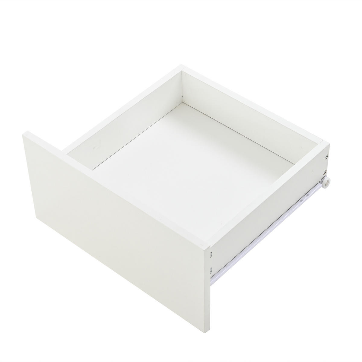 COUCHTISCH Weiß Hochglanz anhebbar mit LED und 2 Schubladen 100/45/43 cm - Weiß, Holzwerkstoff (45/100/43cm) - PANGIVO