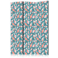 PARAVENT Beidseitig Bedruckter 3-tlg 135x172 cm bunte Fische - Multicolor, Holz/Textil (135/172/3cm) - Muralo