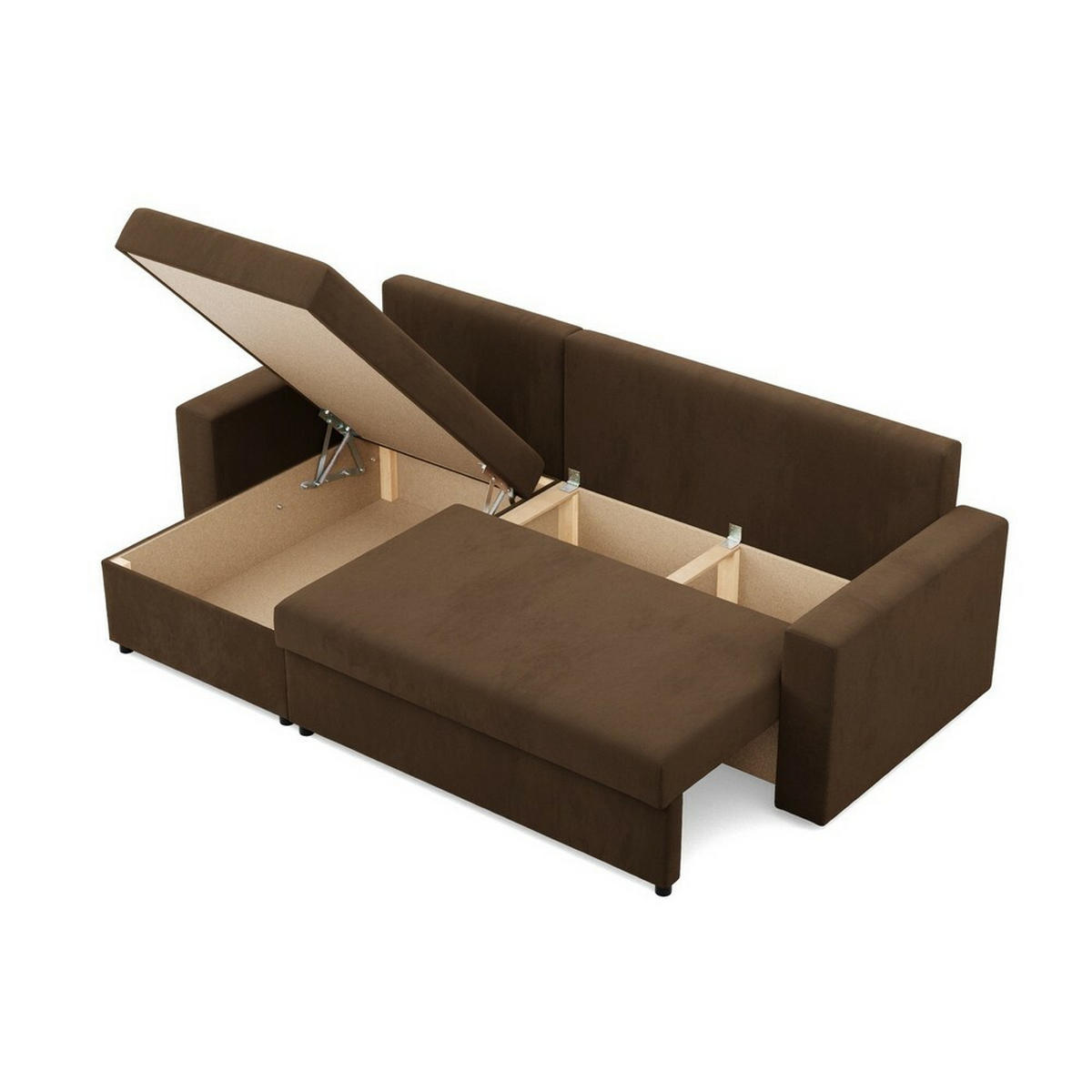ECKSOFA Neo mit gerader Armlehnen braun - Braun, Textil (231/140cm) - SIMKAM Furniture