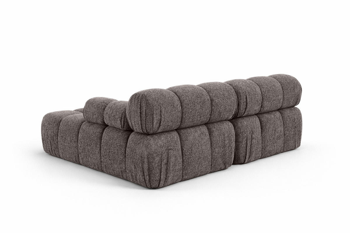 ECKSOFA L-Form Mini II Modular, Bouclé-Stoff Abriamo, Braun, Rechts, Selia - Braun, Holz (190/160cm) - Kaiser Möbel