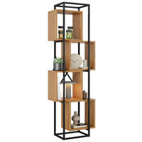 REGAL 59cm Metall MDF 4 Fächer Stapeldesign modern - Braun, Holzwerkstoff (59/180/30cm) - FLIEKS