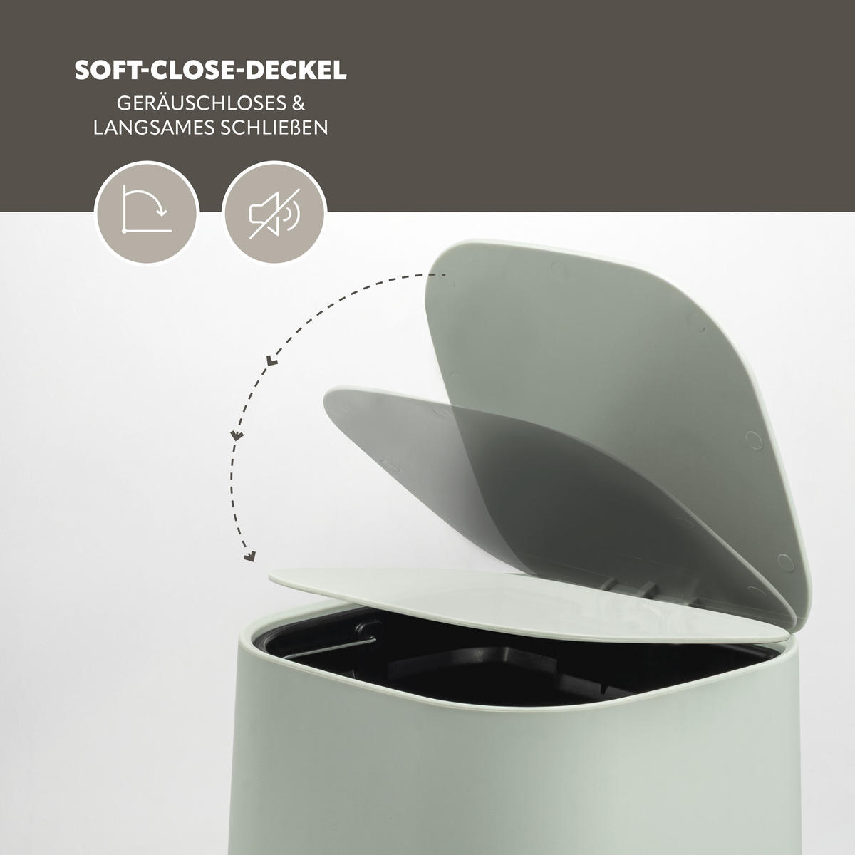 KOSMETIKEIMER VALONA, Kunststoff, salbei - Salbeigrün, Kunststoff (24/26/21cm) - eluno