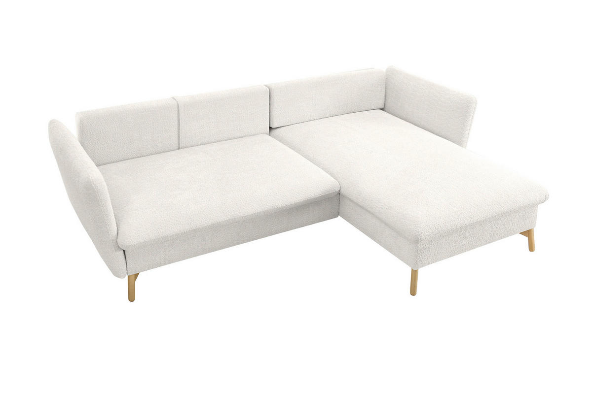 ECKSOFA S11 Ambriamo Weiß 258/91/167 cm Recamiere rechts - Weiß, Textil (258/167cm) - Livojo