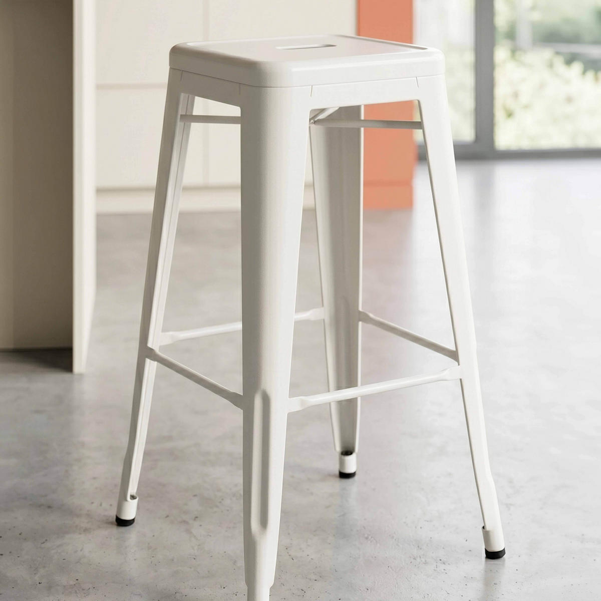 HOCHSTUHL 4-tlg., Weiß - Weiß, Metall (43/76/43cm) - Oviala