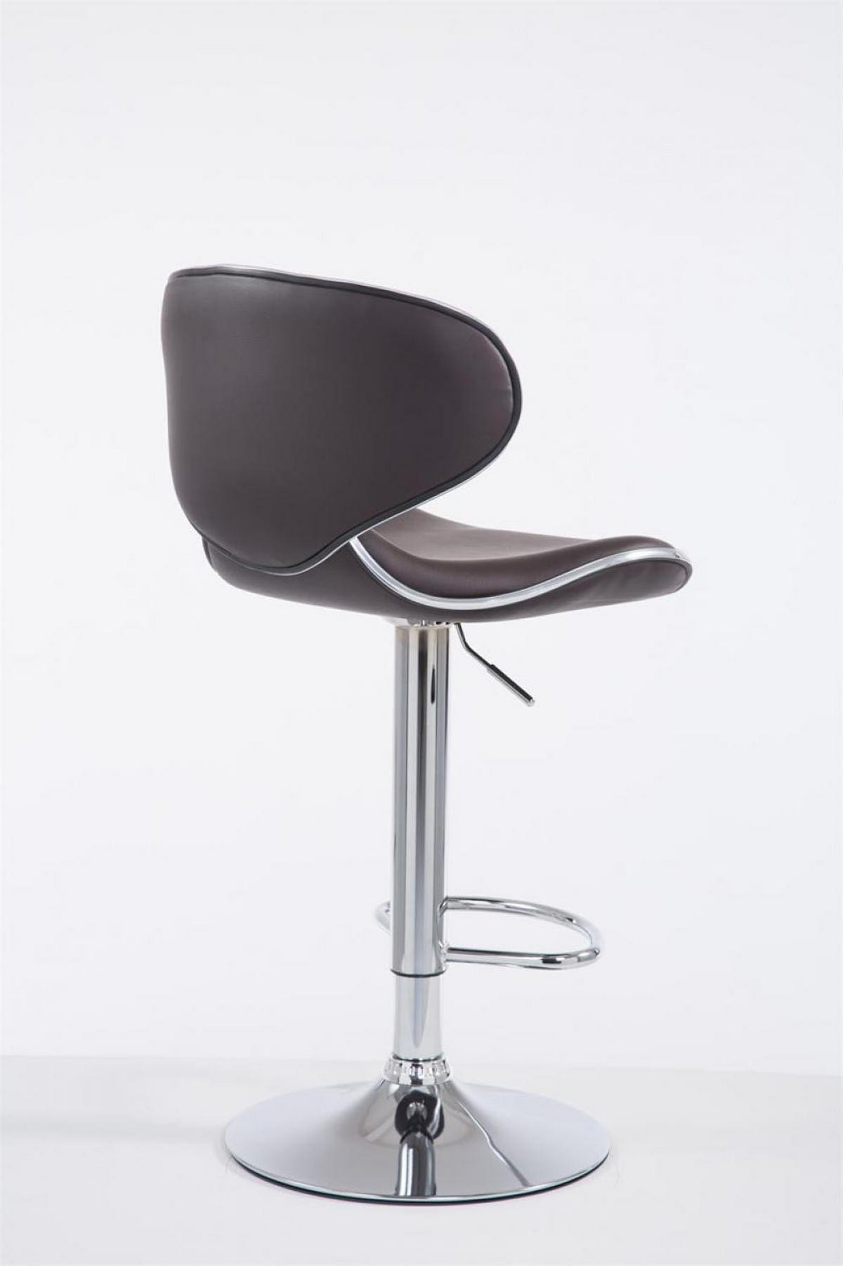 BARHOCKER Lederlook braun - Chromfarben/Braun, Textil/Metall (46/88/49cm) - CLP