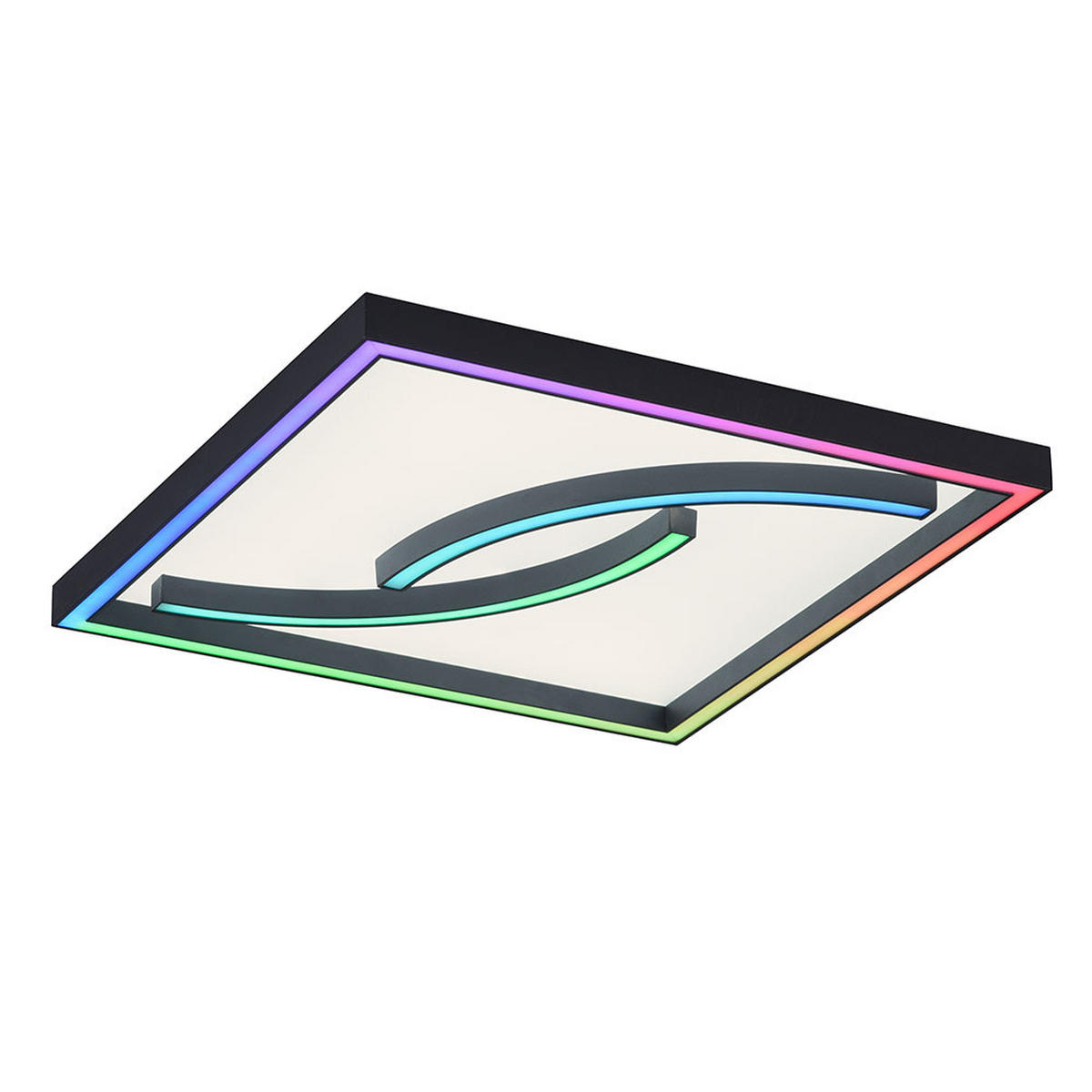 LED DECKENLEUCHTE Schwarz Metall - Schwarz, Metall (45/45/7.5cm)