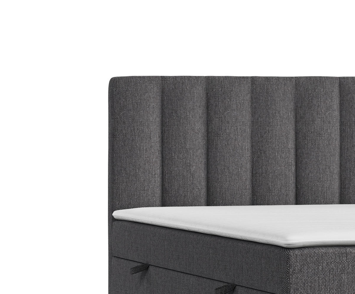 BOXBETT Novento Anthrazit 160/200 cm mit Matratze und Topper - Anthrazit/Schwarz, Holz/Holzwerkstoff (160/200cm) - Maison de Reve